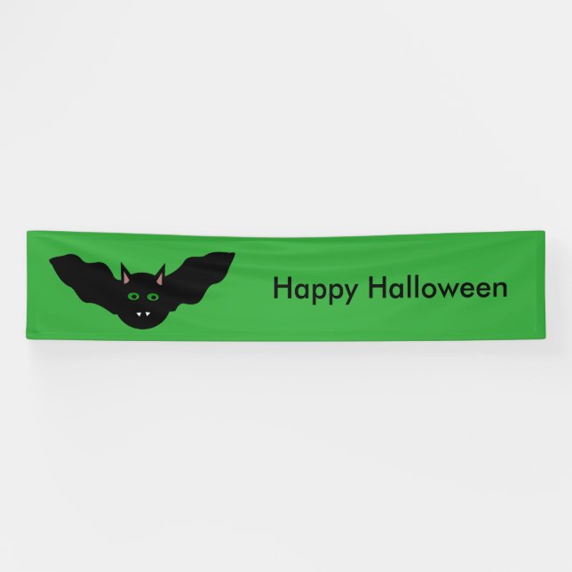 Vampire Cat Faced Bat HalloweenCustom Banner (Horizontal)