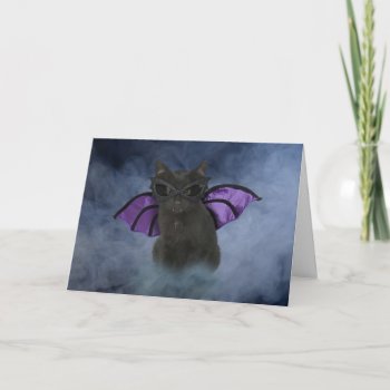Vampire Cat Halloween Card by lamessegee at Zazzle