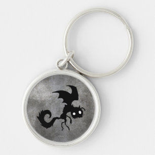 Vampire Cat Silhouette Keychain