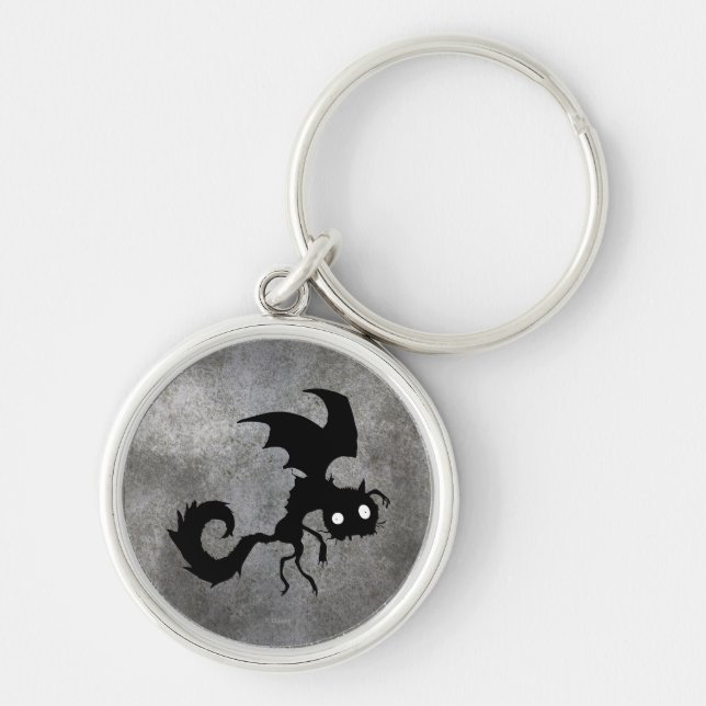 Vampire Cat Silhouette Keychain (Front)