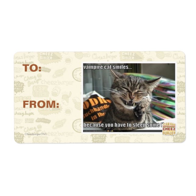 vampire cat smiles label (Front)