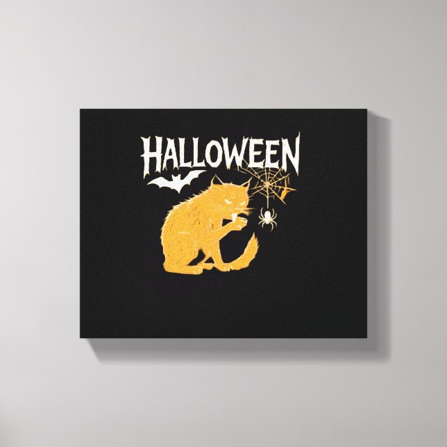 Vampire Cat's Halloween Classic T-Shirt Canvas Print (Front)