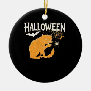 Vampire Cat's Halloween Classic T-Shirt Ceramic Ornament