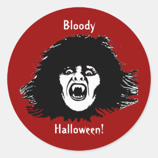 Vampire Chick is a Real Treat Classic Round Sticker