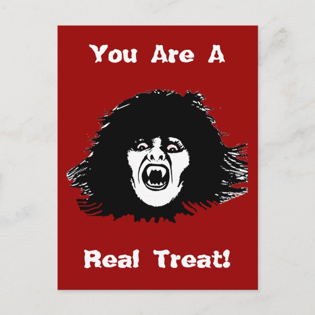 Vampire Chick is a Real Treat Postcard (Front)