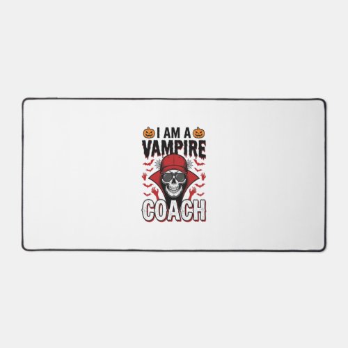 Vampire Coach Halloween Skull Vintage Shirt Design Desk Mat