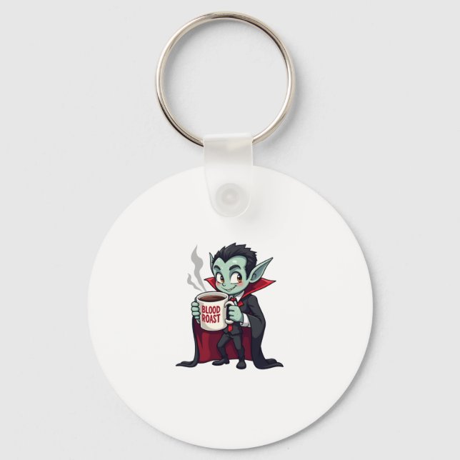 Vampire Coffee Lover � Spooky Latte Shirt Keychain (Front)