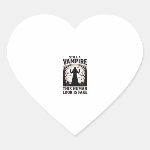 Vampire Costume Shirt Funny Halloween Human Disgui Heart Sticker