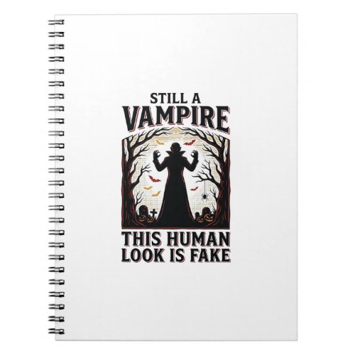 Vampire Costume Shirt Funny Halloween Human Disgui Notebook