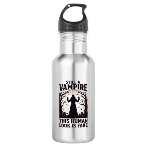 Vampire Costume Shirt Funny Halloween Human Disgui Stainless Steel Water Bottle