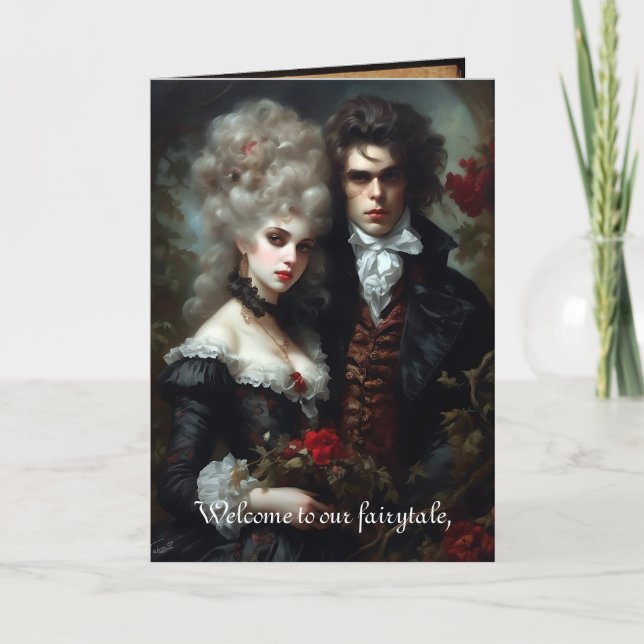 Vampire Couple Gothic Wedding Invitation (Front)