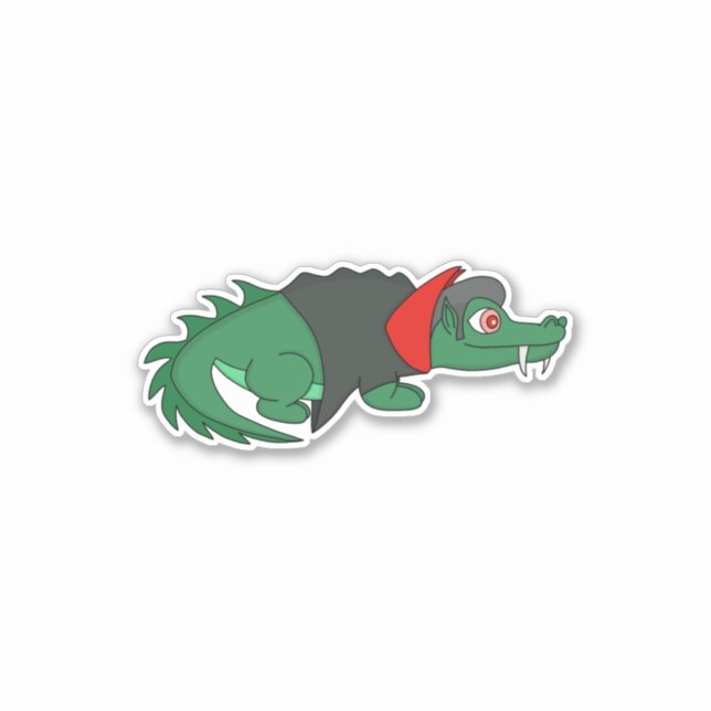 Vampire Crocodile Sticker (Front)