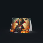 Vampire Dachshund Halloween Card<br><div class="desc">This scary Doxie is all ready for tricks and treats.</div>