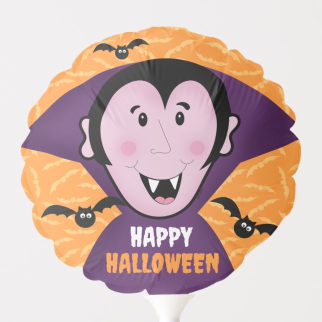 Vampire Dracula Bats Kids Cute Happy Halloween  Balloon (Front)
