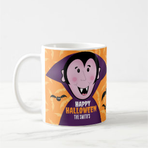 Vampire Dracula Bats Kids Cute Happy Halloween Coffee Mug