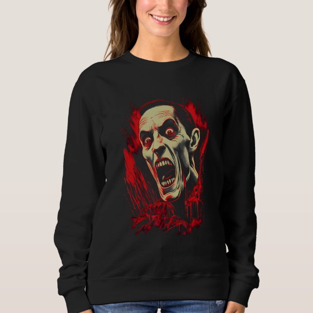 Vampire Dracula by Haunted Horror Halloween 6 Sweatshirt (Front)