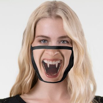 Vampire Dracula Fangs Sharp Teeth Scary Face Mask by BCMonogramMe at Zazzle