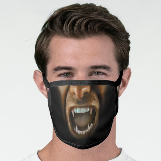 Vampire Dracula Fangs Sharp Teeth Scary Face Mask (Worn Him)