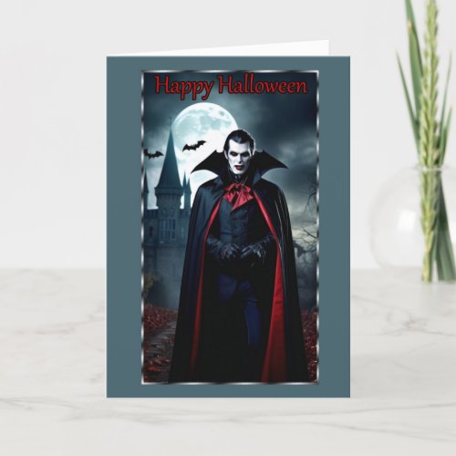 Vampire During a Full Moon Halloween Card