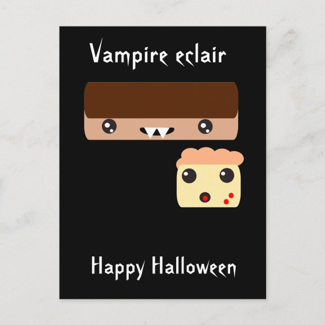 Vampire eclair  "Happy Halloween" Postcard (Front)
