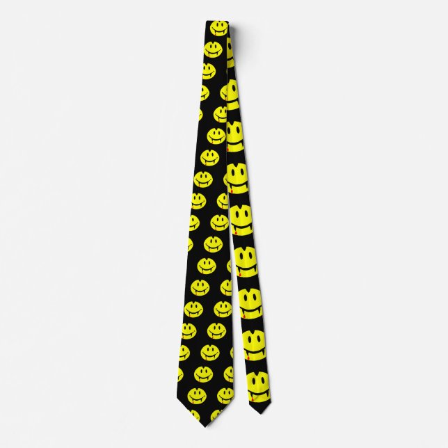 vampire emoji dracula neck tie (Front)