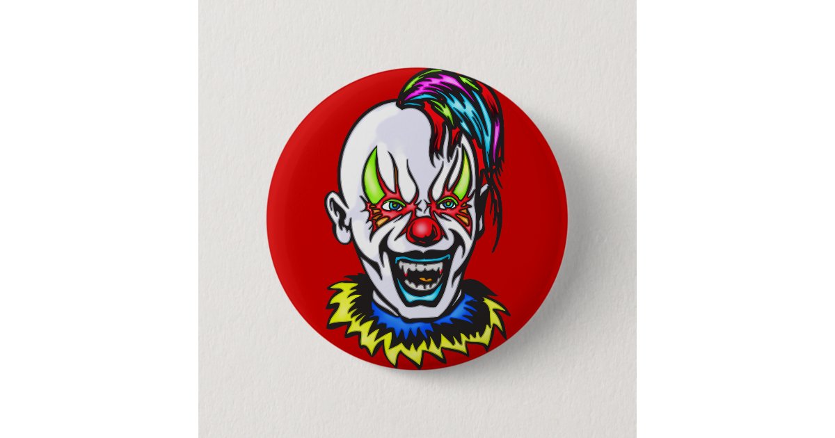 Vampire Evil Clown Button | Zazzle