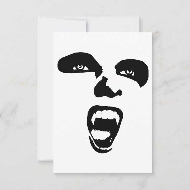 Vampire Face Horror Gothic original art Thank You Card (Front)