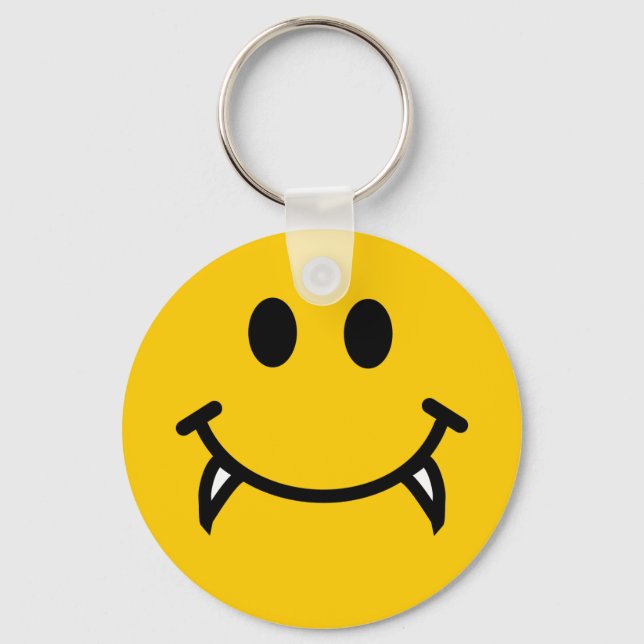 Vampire face with fangs keychain (Front)