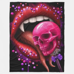 VAMPIRE FANFS and SKULL Fleece Blanket