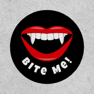 Vampire Fangs Bite Me Funny Horror Patch