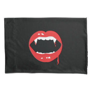 Vampire Fangs & Blood Custom Gothic Pillow Case