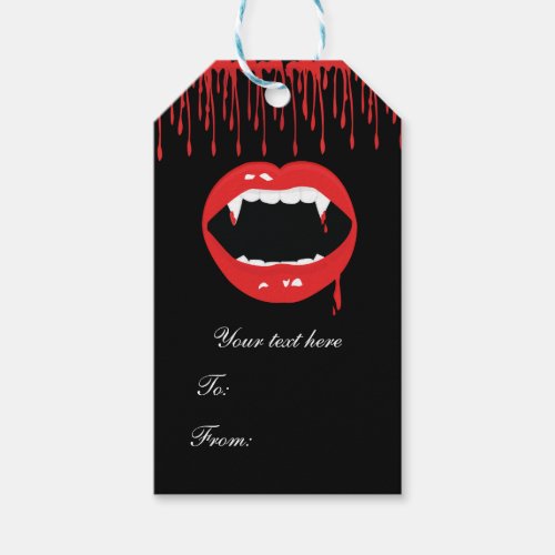 Vampire Fangs Blood Dracula Halloween Party Favor Gift Tags