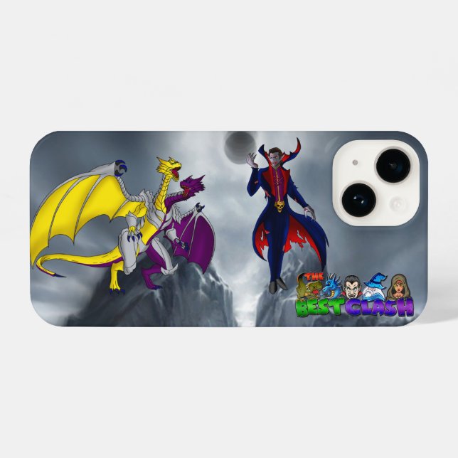 Vampire Fighting Two Headed Dragon The Best Clash iPhone Case (Back Horizontal)