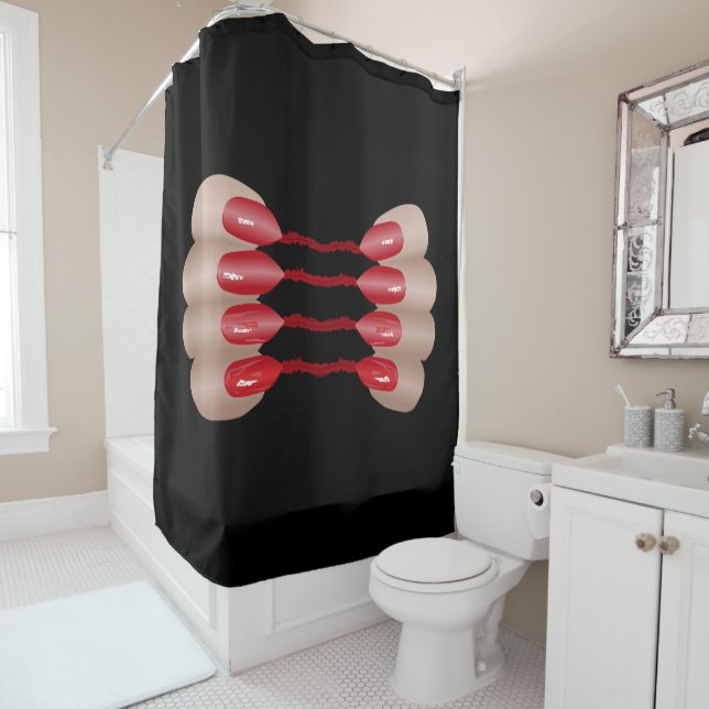 Vampire Finger Shower Curtain (In Situ)