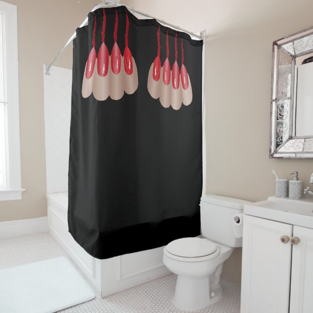 Vampire Finger Shower Curtain (In Situ)