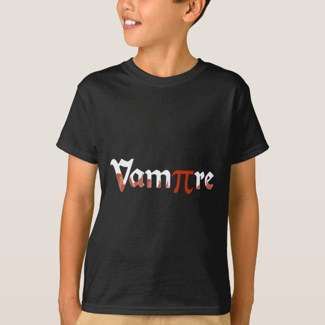 Vampire Funny Halloween Pi Day Joke Costume Math G T-Shirt (Front)