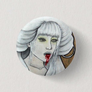 Vampire girl - Hematemesis - dark horror art Pinback Button