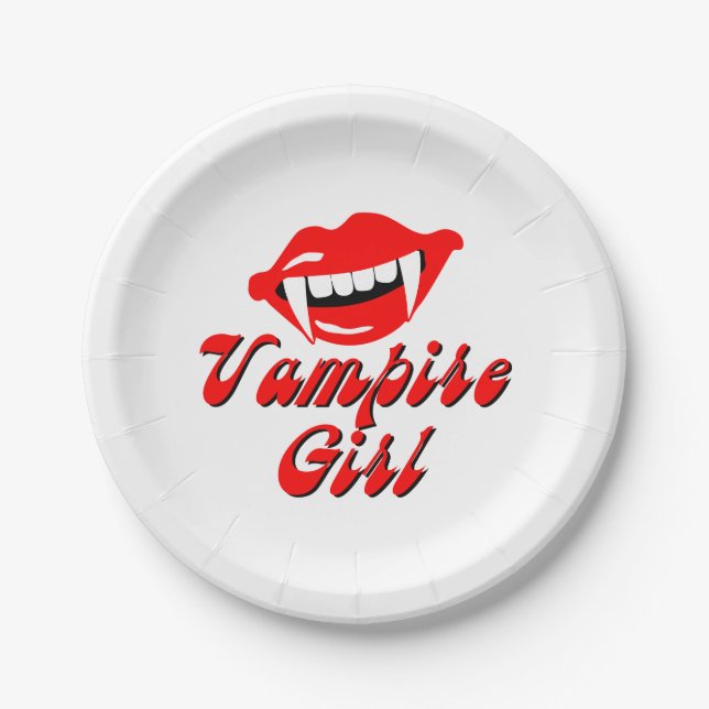 Vampire girl paper plates (Front)
