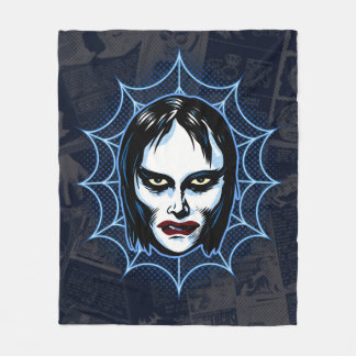 Vampire Girl Vintage Monster Mask Horror Fleece Blanket