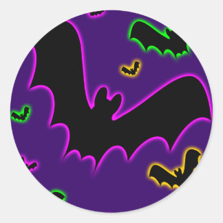 Vampire Glow Bats Classic Round Sticker