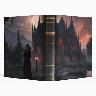 Vampire Gothic Fantasy no.3 Black Leather 3 Ring Binder