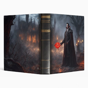 Vampire Gothic Fantasy no.6 Black Leather 3 Ring Binder