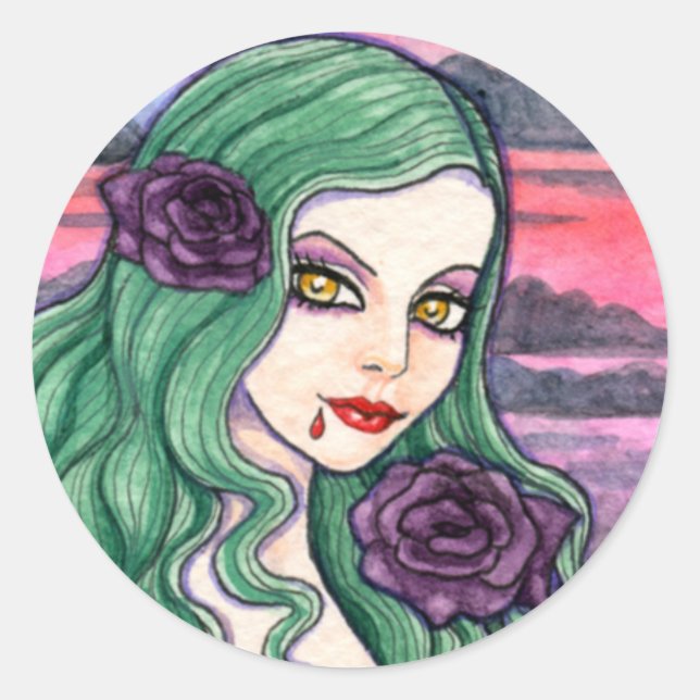 Vampire Gothic Sticker by Ann Howard (Front)