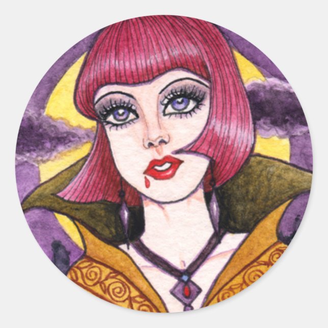 Vampire Gothic Sticker by Ann Howard (Front)