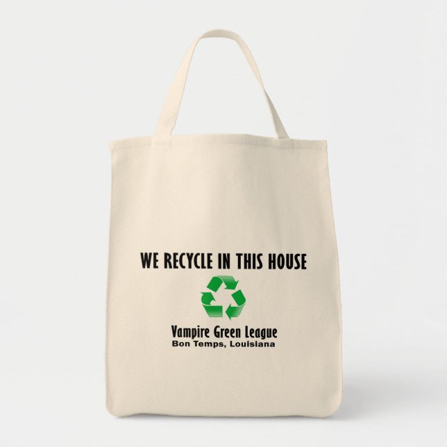 Vampire Green League - We Recycle Tote Bag (Front)