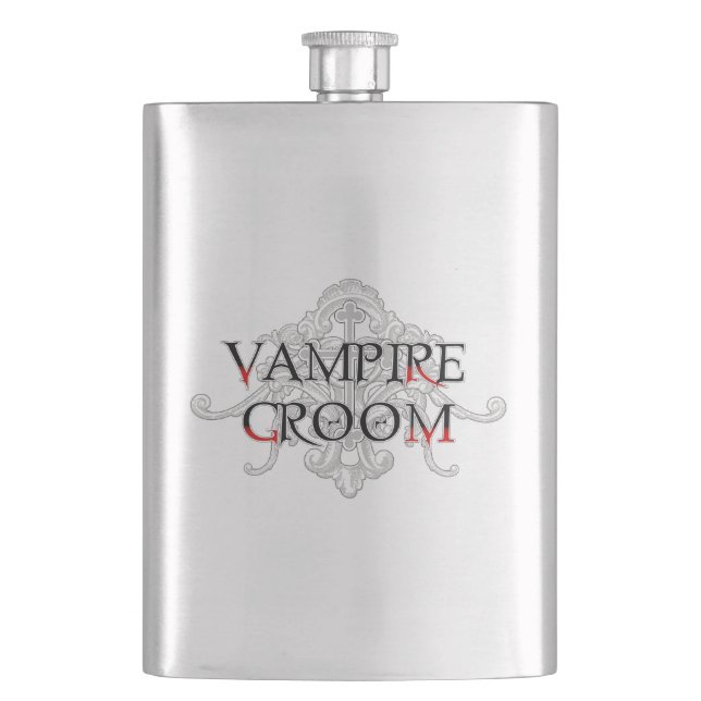 Vampire Groom Hip Flask (Front)