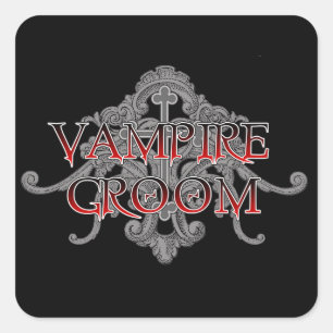 Vampire Groom Square Sticker