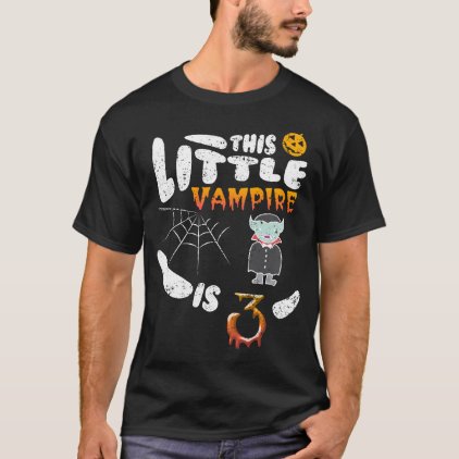 Vampire Halloween 3rd Halloween Birthday Boy Girl T-Shirt