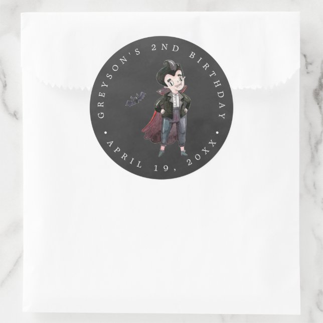 Vampire | Halloween Birthday Party Favor Classic Round Sticker (Bag)