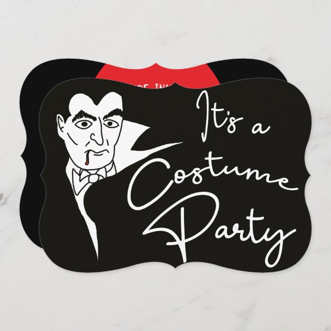 Vampire Halloween Costume Party Invitation (Front/Back)